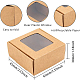 クラフト紙箱  正方形  バリーウッド  65x65x30mm CON-WH0032-E01-2