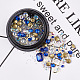 Verre strass & cabochons en laiton & micro perles non percées MRMJ-S015-003G-2