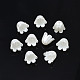 Absプラスチックイミテーションパールフラワービーズキャップ  6花びら  乳白色  11x10.5x9mm  穴：1.5mm KY-T023-036-1