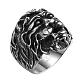 Punk Rock Style Unisex 316L Surgical Stainless Steel Lion Wide Band Rings RJEW-BB06688-10-2