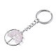 Porte-clés chakra en quartz rose naturel G-N0326-003G-2
