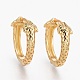 Серьги-кольца из латуни с микро-паве из фианита EJEW-L231-47G-1
