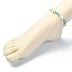 Ocean Theme Starfish Tortoise Synthetic Turquoise Beaded Anklets for Women AJEW-AN00554-02-5