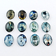 Wolf Pattern Glass Oval Flatback Cabochons for DIY Projects X-GGLA-R022-25x18-51-1