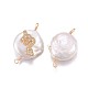 Conectores de eslabones de perlas naturales PEAR-F012-12G-E-2