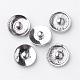 Antique Silver Tone Zinc Alloy Enamel Letter Jewelry Snap Buttons SNAP-N010-86R-NR-3