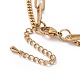 Placcatura sottovuoto 304 collana di collane multistrato a doppia catena in acciaio inossidabile con ciondolo di perle in plastica per donna STAS-E155-02G-3
