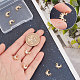 Beebeecraft 1 Box 8Pcs 18K Gold Plated Moon Charms Shell Crescent Charm Pendants with Cubic Zirconia for DIY Necklace Earrings KK-BBC0003-72-3