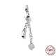 Rhodium Plated 925 Sterling Silver Curb Chain Extender STER-G039-03C-P-1