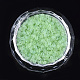 透明なガラスシリンダービーズ  シードビーズ  つや消し色  丸い穴  薄緑  1.5~2x1~2mm  穴：0.8mm  約8000個/袋  約85~95 G /袋 SEED-Q036-01A-L01-2