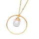 Collares pendientes de perlas de vidrio en forma de lágrima NJEW-JN03205-02-1