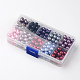10 couleur perles de verre rondes nacrées écologiques HY-PH0004A-8mm-02-3
