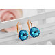 Real Rose Gold Plated Fashion Tin Alloy Austrian Crystal Leverback Earrings EJEW-AA00057-48-2