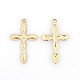 Pendentifs croix en alliage plaqué or sans nickel et sans plomb PALLOY-J218-165G-NR-1