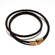 Braided Leather Two Wrap Bracelet Making BJEW-E273-22C-2