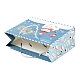 クリスマスをテーマにした紙袋  雪だるま模様の長方形  ジュエリー収納用  ライトブルー  24.5x19.5x0.45cm CARB-P006-03A-02-5