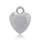 Ccbプラスチック製の心臓ペンダント  多面カット  プラチナ  20x15x5mm  穴：3mm CCB-J027-67P-1