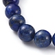 Bouddha lapis lazuli naturel (teint) perles bracelets extensibles BJEW-JB04977-02-3
