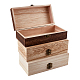 OLYCRAFT 3PCS Unfinished Wooden Box Natural Wood Storage Boxes with Clasp Antique Wooden Treasure Chest Box Keepsake Box for Jewelry Gift Photos Storage and DIY Easter Arts OBOX-OC0001-02-1