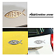 SUPERFINDINGS 3pcs Silver Stickers Jesus Christ Fish and Cross Self-Adhesive Metal Optic Decal Badge Emblem for Car Window Laptops Luggage Refrigerator DIY-FH0001-004-7