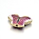Butterfly Brass Enamel Beads KK-N0081-77C-1