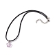 Glass Butterfly Pendant Necklaces NJEW-JN04572-3