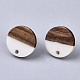 Accessoires de boucles d'oreilles en résine et bois de noyer MAK-N032-003A-B02-2