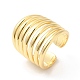 Brass Multi-Lines Open Cuff Ring RJEW-L106-015G-3