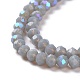 Electroplate opaco colore solido perle di vetro fili EGLA-A034-P4mm-L13-3