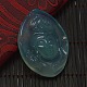 Buddhist Jewelry Natural Gemstone Agate Horse Eye Carved Avalokitesvara Pendants G-O001-13-3