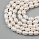 Fili ovali di perle d'acqua dolce coltivate naturali coltivate PEAR-R015-45-8