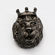3D Lion King Head Alloy Beads PALLOY-F042-01B-1