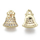Brass Micro Pave Clear Cubic Zirconia Charms X-KK-S348-519-NF-2