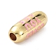 Eco-Friendly Brass Enamel Beads KK-C220-06G-03-3