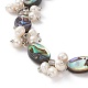 Bracelets de perles ovales en coquille d'ormeau naturel/coquille de paua BJEW-JB05776-02-2