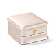 Puレザージュエリーボックス  レジンクラウン付き  ペンダント包装箱用  正方形  ピンク  8.5x7.3x4cm CON-C012-04D-2
