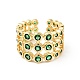 Micro Pave Green Cubic Zirconia Cuff Rings RJEW-G262-02G-1