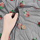 メッシュ刺繍レーストリム  縫製のための縫製  服飾材料  イチゴの模様  ブラック  64-3/8インチ（1636mm） OCOR-WH0073-34B-3
