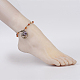 Natural Stripe Agate Bead Anklets AJEW-AN00219-4