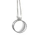 Ожерелье с плоским круглым стеклянным увеличительным кулоном TOOL-PW0002-04S-1