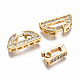 Brass Micro Pave Clear Cubic Zirconia Fold Over Clasps KK-T063-65G-NF-4