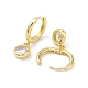 Flat Round Rack Plating Brass Cubic Zirconia Hoop Earrings EJEW-K245-22G-2