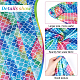 FINGERINSPIRE Mermaid Scales Fabric 39x59 inch Colorful Spandex Mermaid Fish Scales Fabric 2 Way Stretch Mermaid Printed Fishscale Pattern Fabric for Clothes Sewing DIY-WH0410-20-3