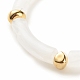 Weißes Acryl-Stretch-Armband mit gebogenem Rohr und ccb-Kunststoff für Damen BJEW-JB08126-02-4