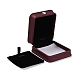 Puレザージュエリーボックス  レジンクラウン付き  ペンダント包装箱用  正方形  暗赤色  8.5x7.3x4cm CON-C012-04B-3