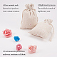 ポリコットン（ポリエステルコットン）パッキングポーチ巾着袋  印刷された花で  小麦  14x10cm ABAG-T004-10x14-01-3