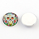 Half Round/Dome Sugar Skull Pattern Glass Flatback Cabochons for DIY Projects GGLA-Q037-25mm-12-2