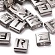 Letter Style 201 Stainless Steel Square Slide Charms STAS-L132-M-1