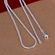 Simple Silver Color Plated Brass Snake Chain Necklaces For Men NJEW-BB12736-20-3