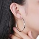 925 Sterling Silver Hoop Earrings EJEW-BB30167-2